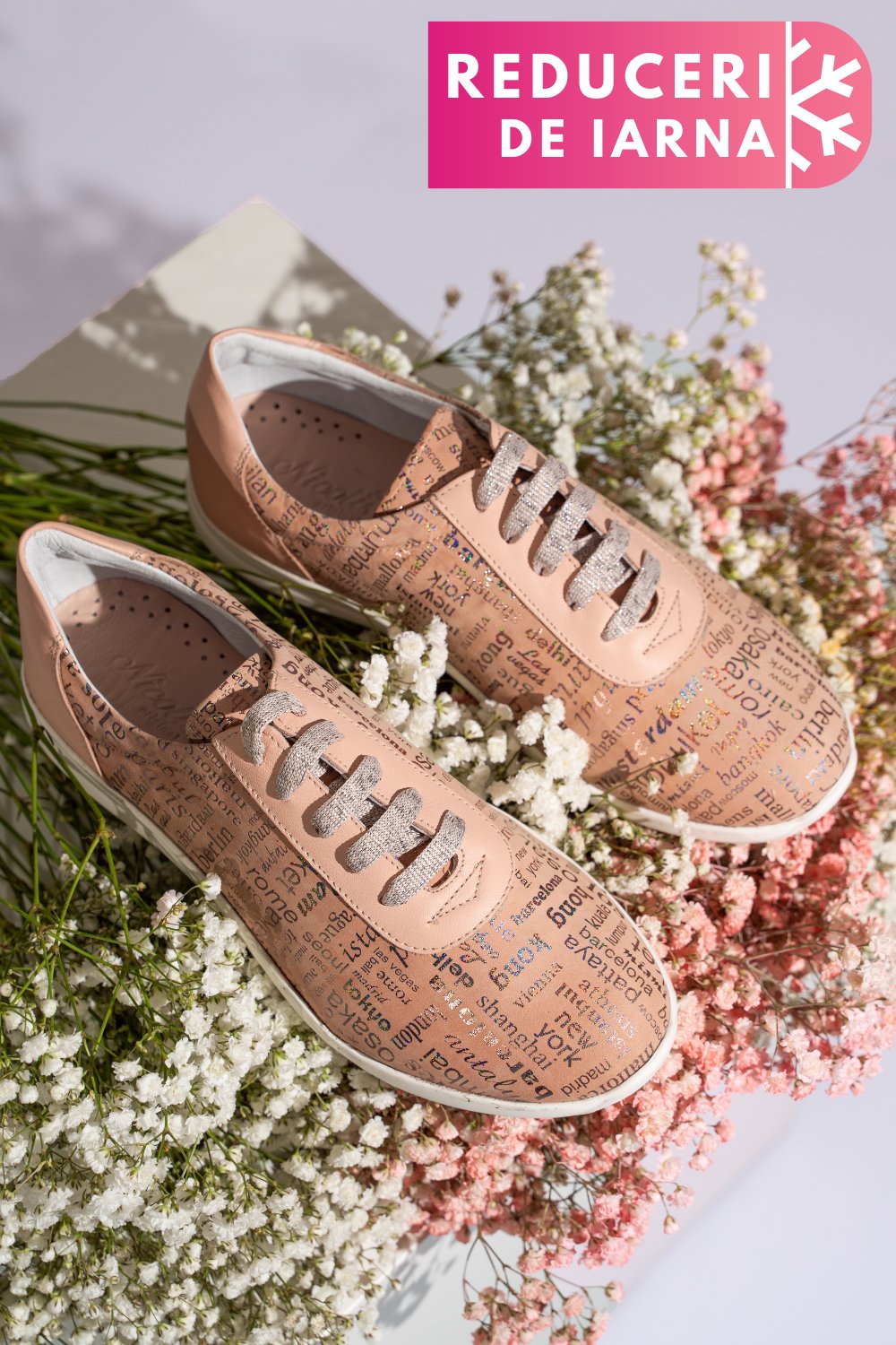 PANTOFI SPORT ROZ PIELE NATURALA 1PC7555