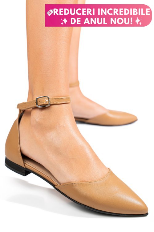 Balerini cappuccino piele naturala 3s7733-ii