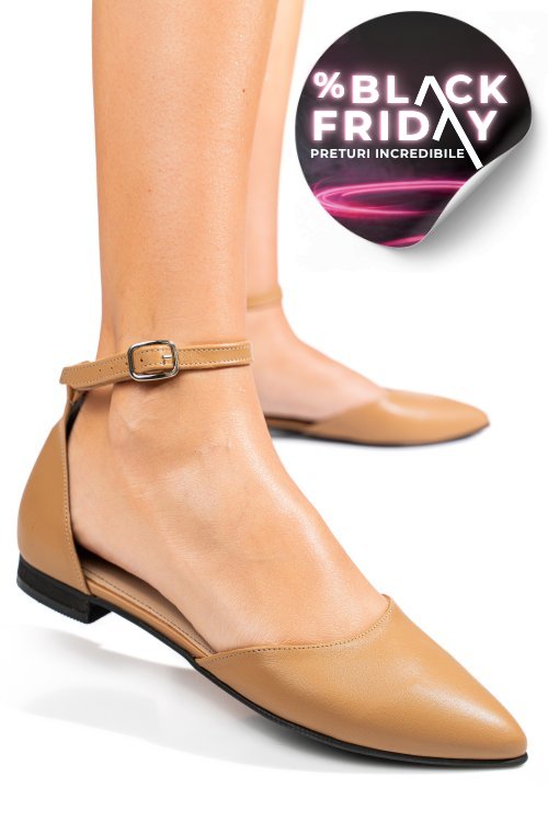 Balerini cappuccino piele naturala 3s7733-ii