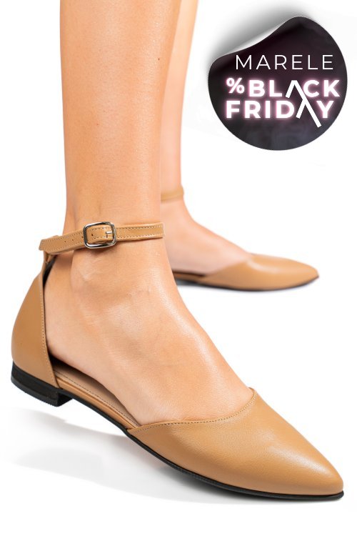 Balerini cappuccino piele naturala 3s7733-ii