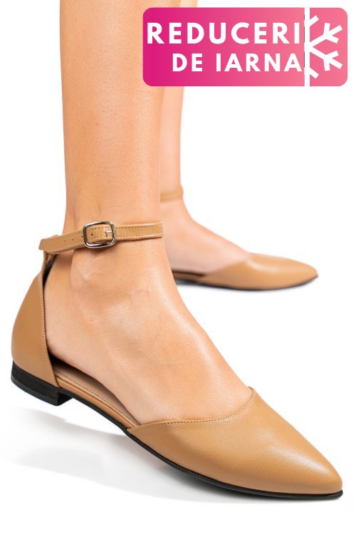 Balerini cappuccino piele naturala 3s7733-ii
