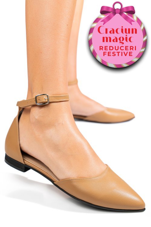 Balerini cappuccino piele naturala 3s7733-ii