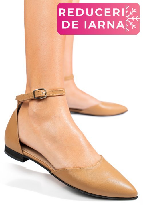 Balerini cappuccino piele naturala 3s7733-ii