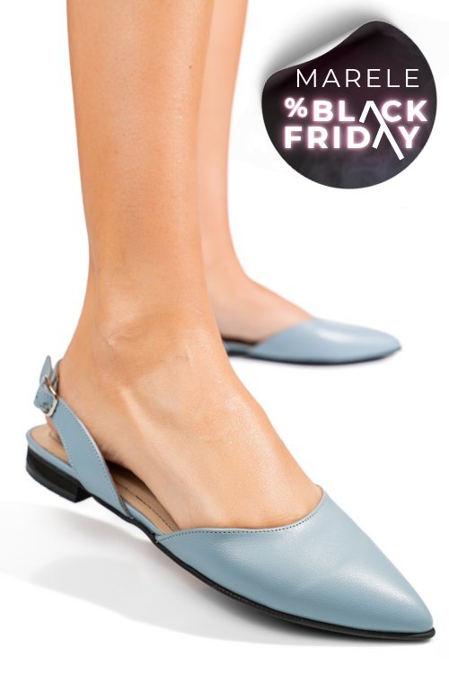Balerini bleu piele naturala 3s7732