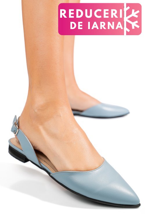 Balerini bleu piele naturala 3s7732