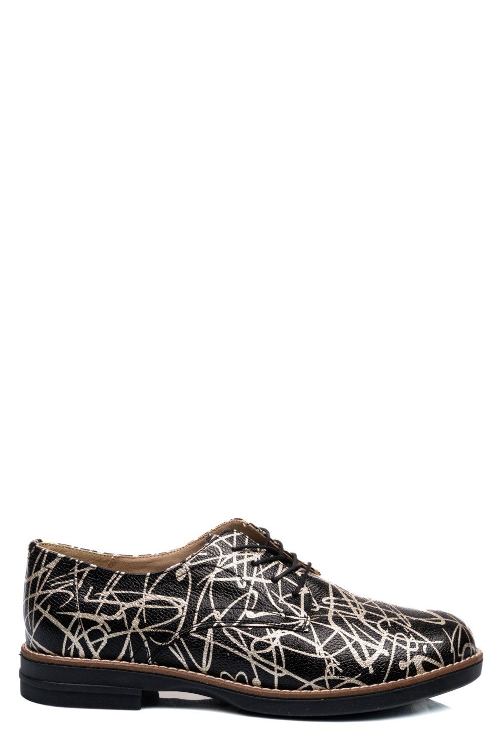 PANTOFI NEGRU AURIU PIELE NATURALA 2S77025