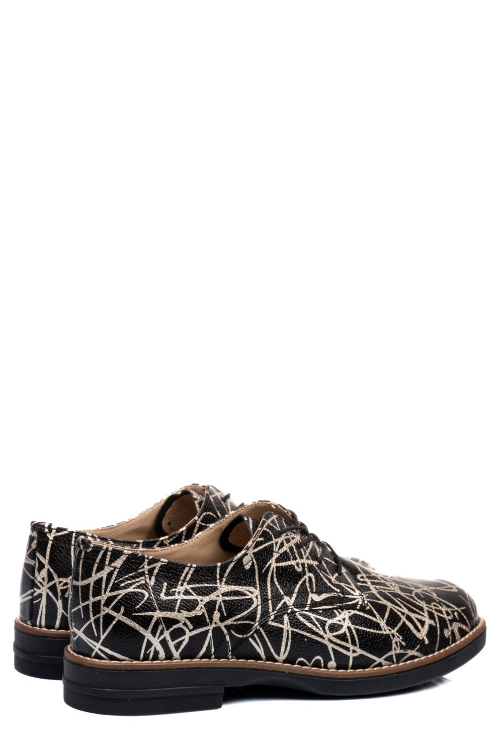 PANTOFI NEGRU AURIU PIELE NATURALA 2S77025
