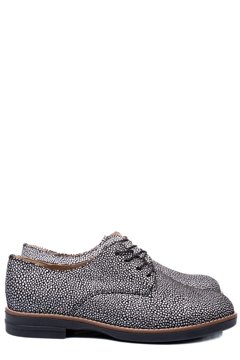 PANTOFI ARGINTIU NEGRU PIELE NATURALA 2S77025