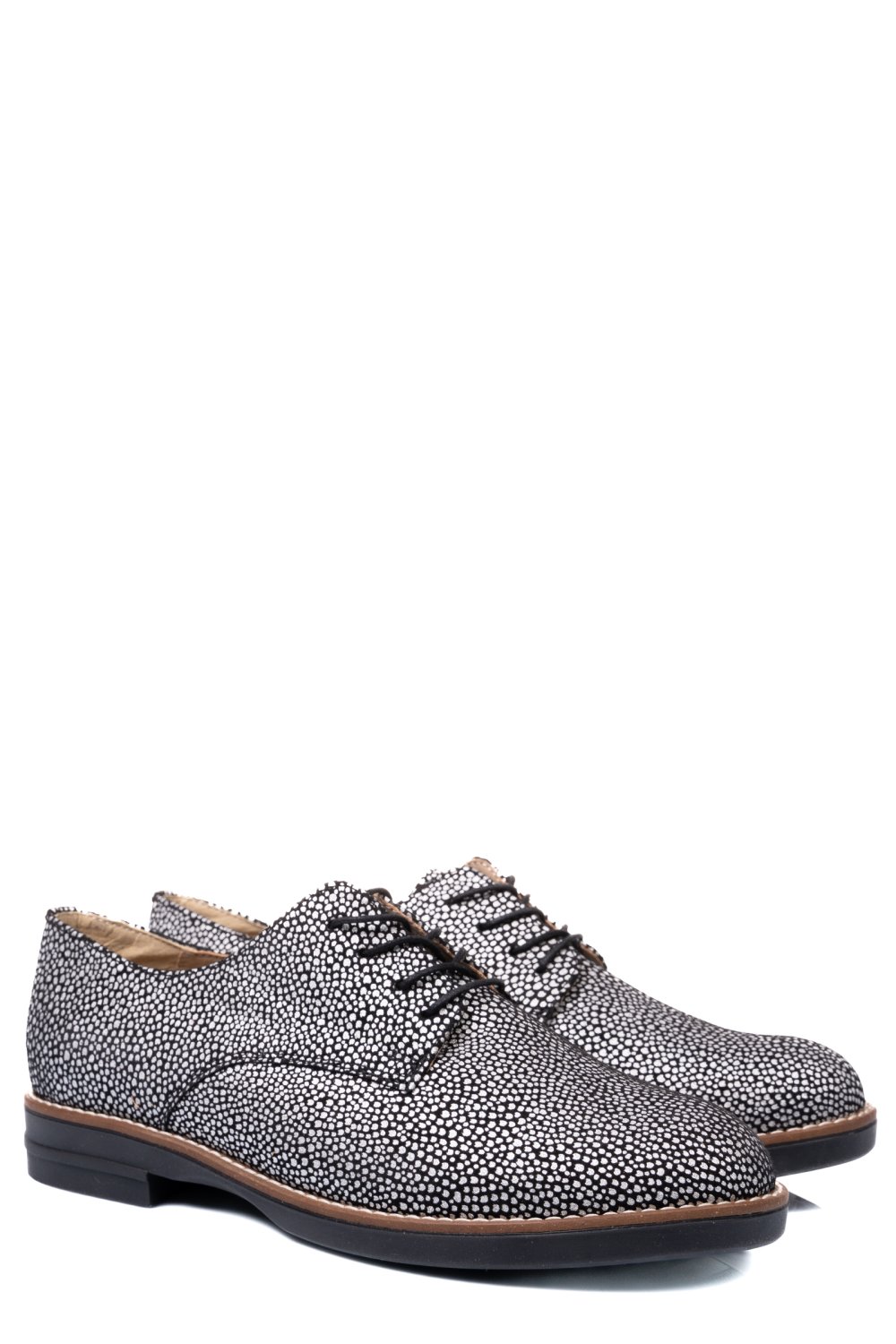 PANTOFI ARGINTIU NEGRU PIELE NATURALA 2S77025