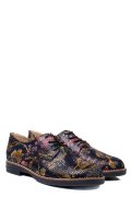 PANTOFI NEGRU GALBEN FLORAL PIELE NATURALA 2S77025