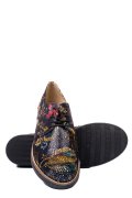 PANTOFI NEGRU GALBEN FLORAL PIELE NATURALA 2S77025