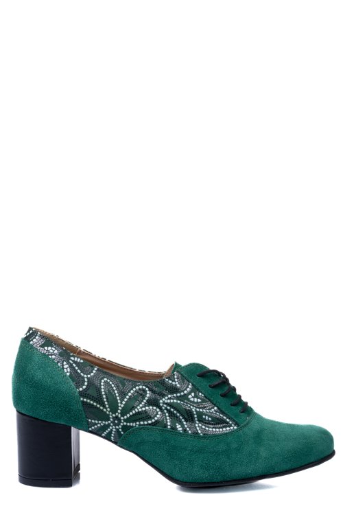 Pantofi verzi piele naturala intoarsa 1s77515pa