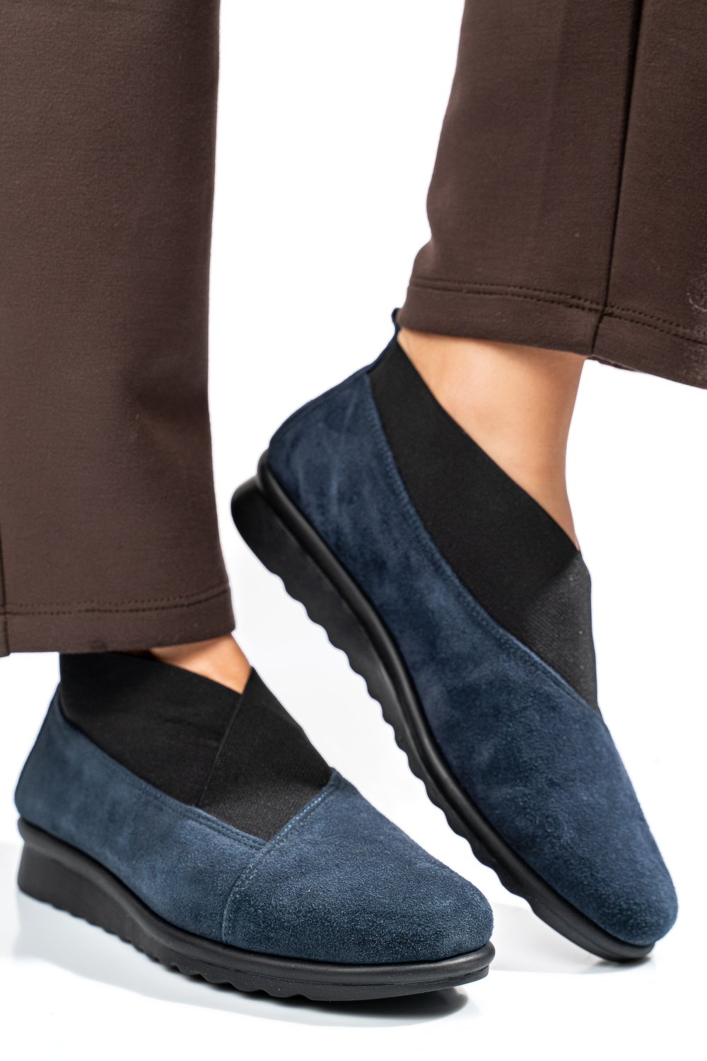 PANTOFI ALBASTRI PIELE NATURALA INTOARSA DW20-A160