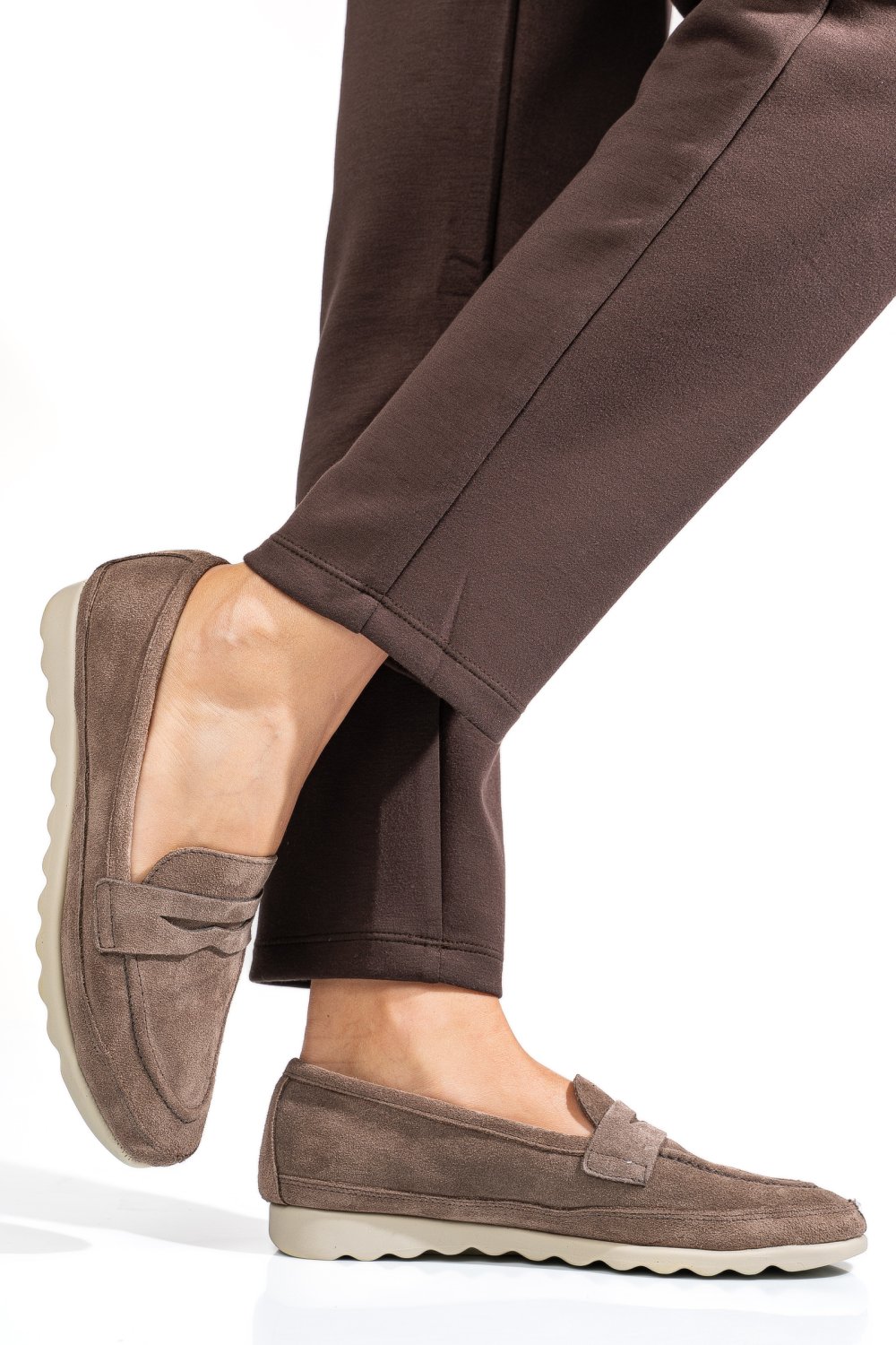 MOCASINI BEJ PIELE NATURALA INTOARSA CDW23-C122