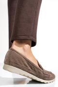 MOCASINI BEJ PIELE NATURALA INTOARSA CDW23-C122