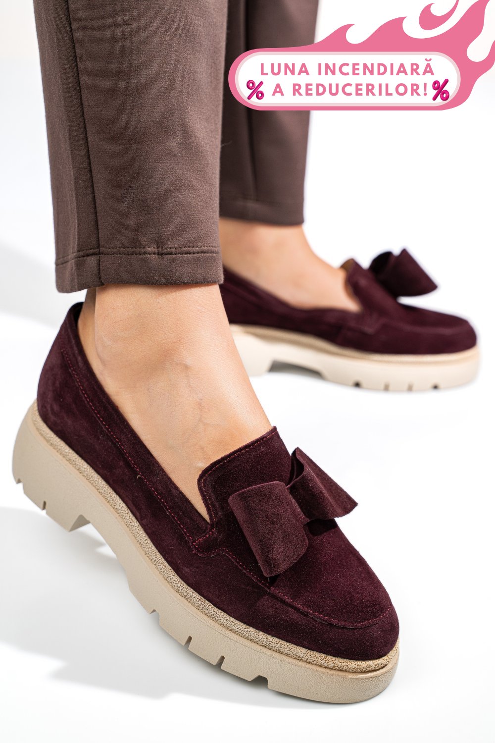 MOCASINI VISINII PIELE NATURALA INTOARSA 2S77110BC