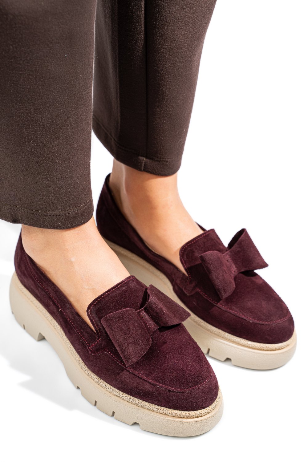 MOCASINI VISINII PIELE NATURALA INTOARSA 2S77110BC