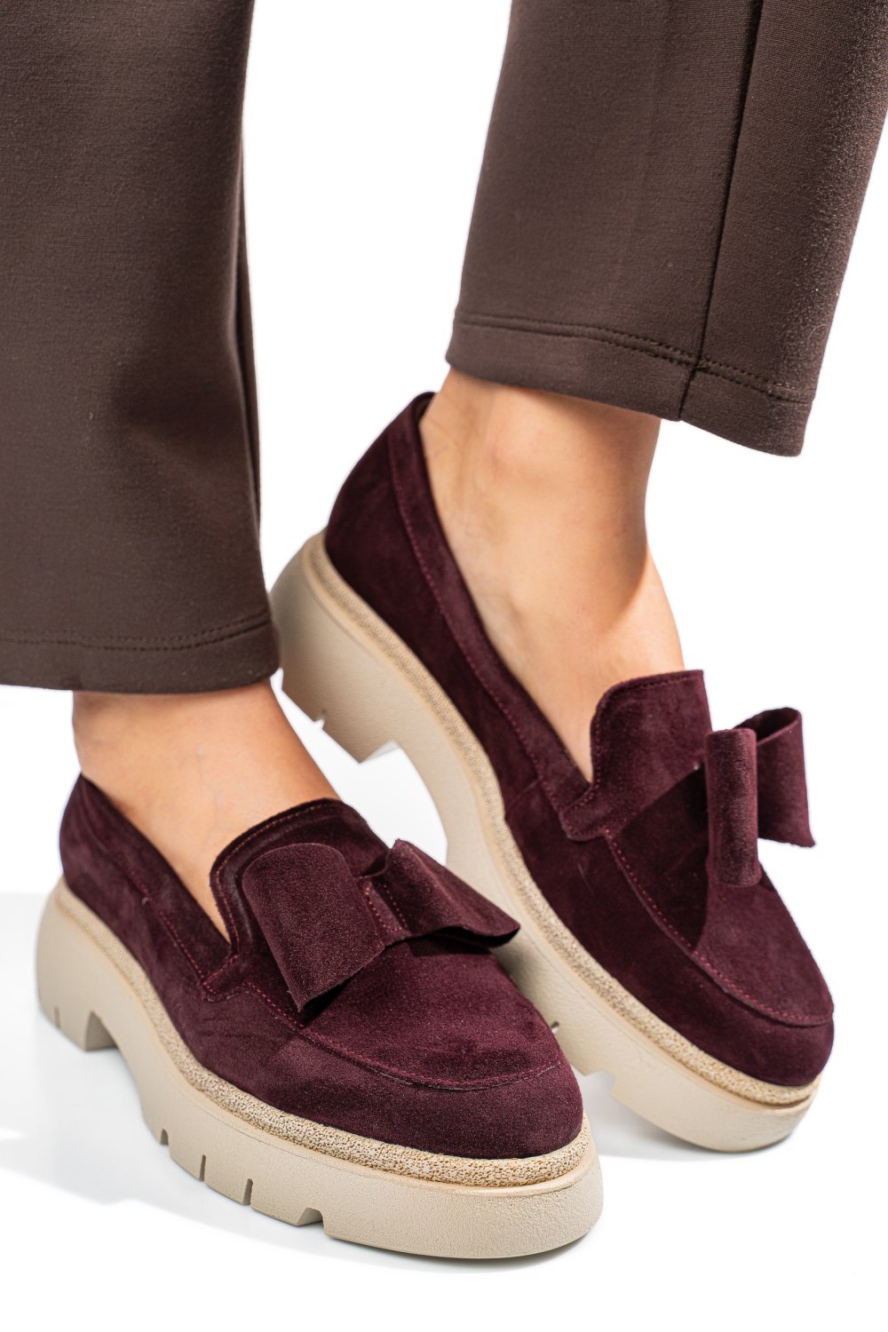 MOCASINI VISINII PIELE NATURALA INTOARSA 2S77110BC