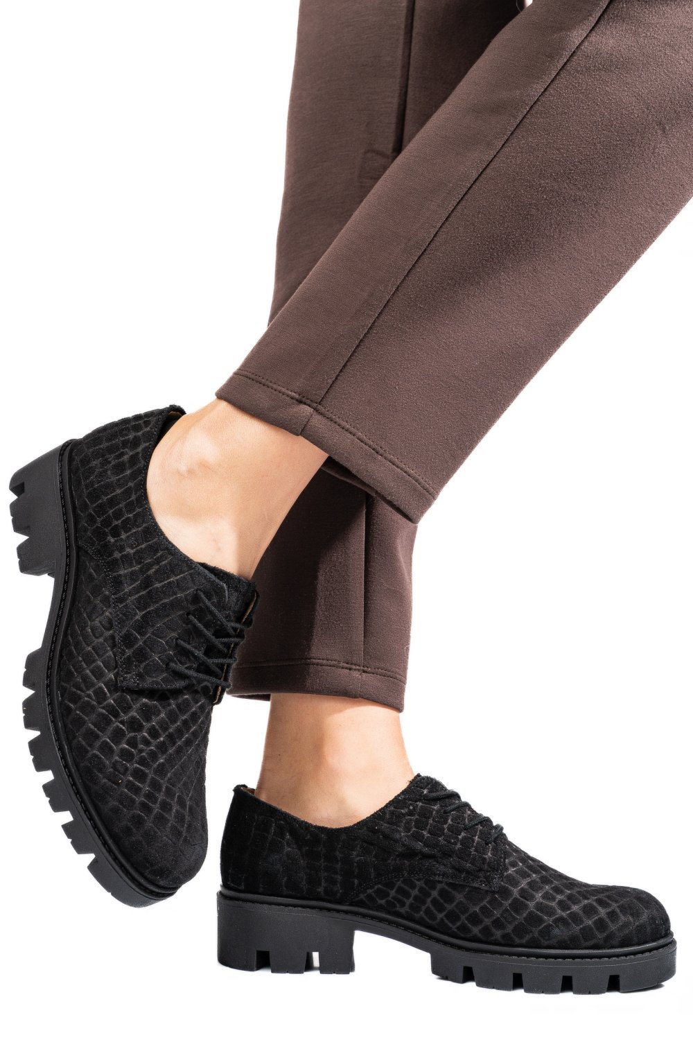 PANTOFI NEGRI CRO PIELE NATURALA INTOARSA DOLORES