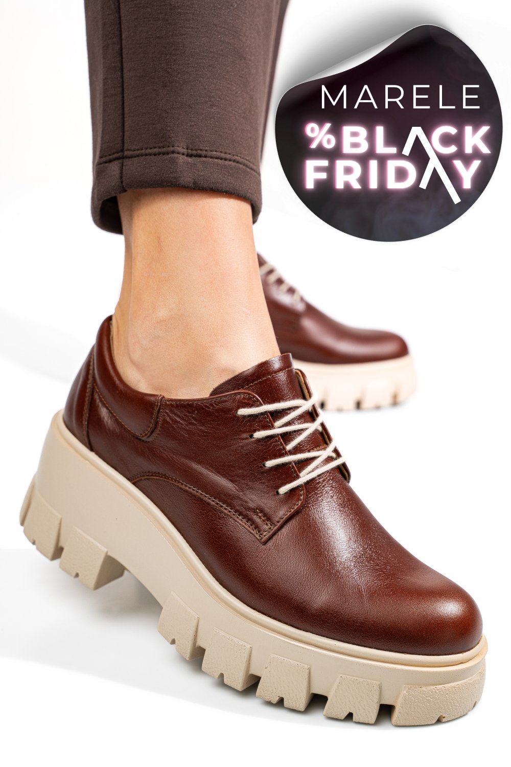 PANTOFI CASUAL FEMEI PIELE NATURALA MARO INCHIS 2S77080