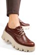 Pantofi casual femei piele naturala maro inchis 2s77080