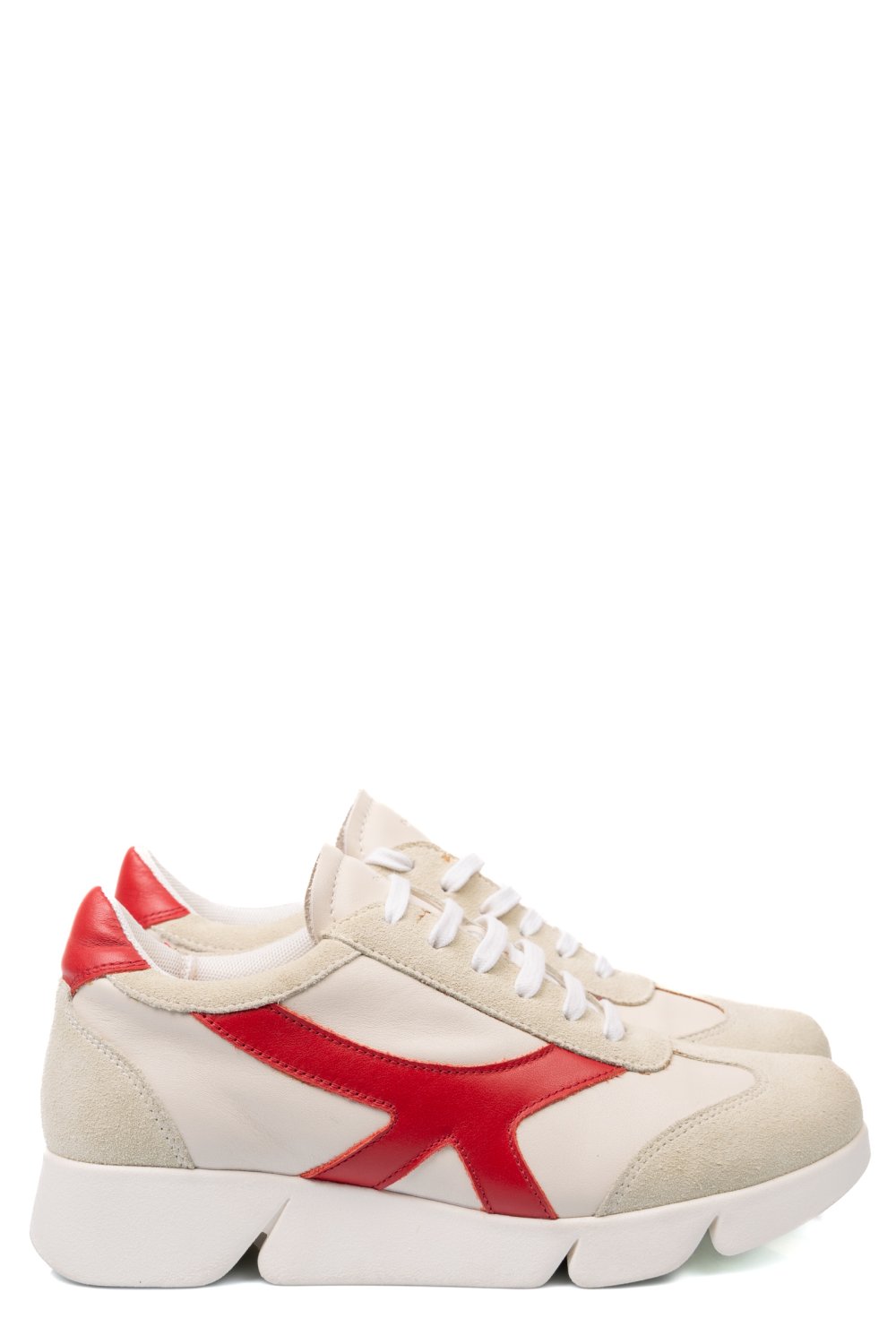 PANTOFI SPORT BEJ ROSU PIELE NATURALA DW21-E1549