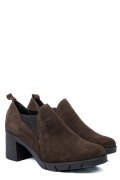 BOTINE MARO INCHIS PIELE NATURALA INTOARSA DW22-D5504