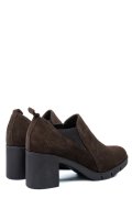 BOTINE MARO INCHIS PIELE NATURALA INTOARSA DW22-D5504