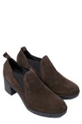 BOTINE MARO INCHIS PIELE NATURALA INTOARSA DW22-D5504