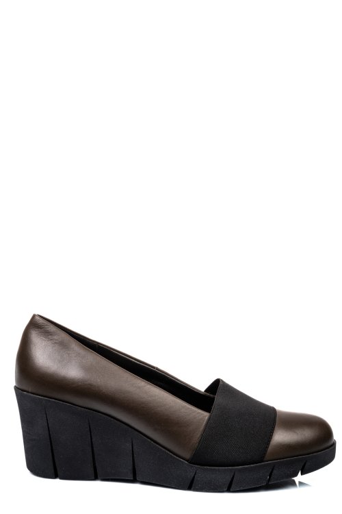 Pantofi maro inchis piele naturala dpc4507-03