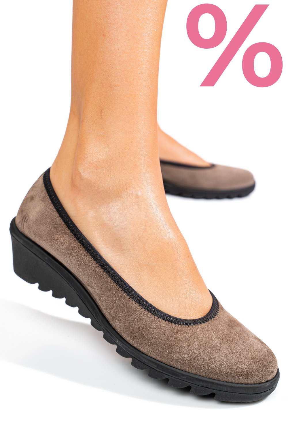 PANTOFI TAUPE PIELE NATURALA INTOARSA DW22-A206