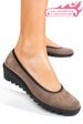 Pantofi taupe piele naturala intoarsa dw22-a206