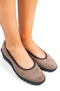 PANTOFI TAUPE PIELE NATURALA INTOARSA DW22-A206