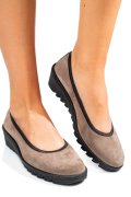 PANTOFI TAUPE PIELE NATURALA INTOARSA DW22-A206