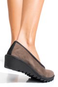 PANTOFI TAUPE PIELE NATURALA INTOARSA DW22-A206