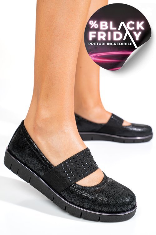 Pantofi negri piele naturala dpc1039-01