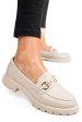 Mocasini bej piele naturala 4s77258