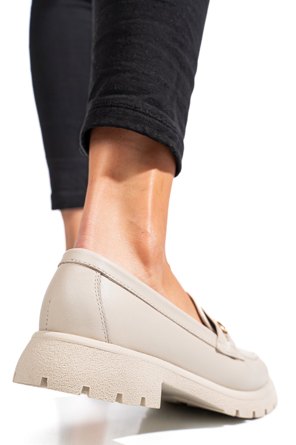 MOCASINI BEJ PIELE NATURALA 4S77258