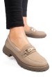 Mocasini bej piele naturala nabuk 4s77258