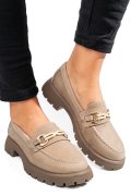 MOCASINI BEJ PIELE NATURALA NABUK 4S77258