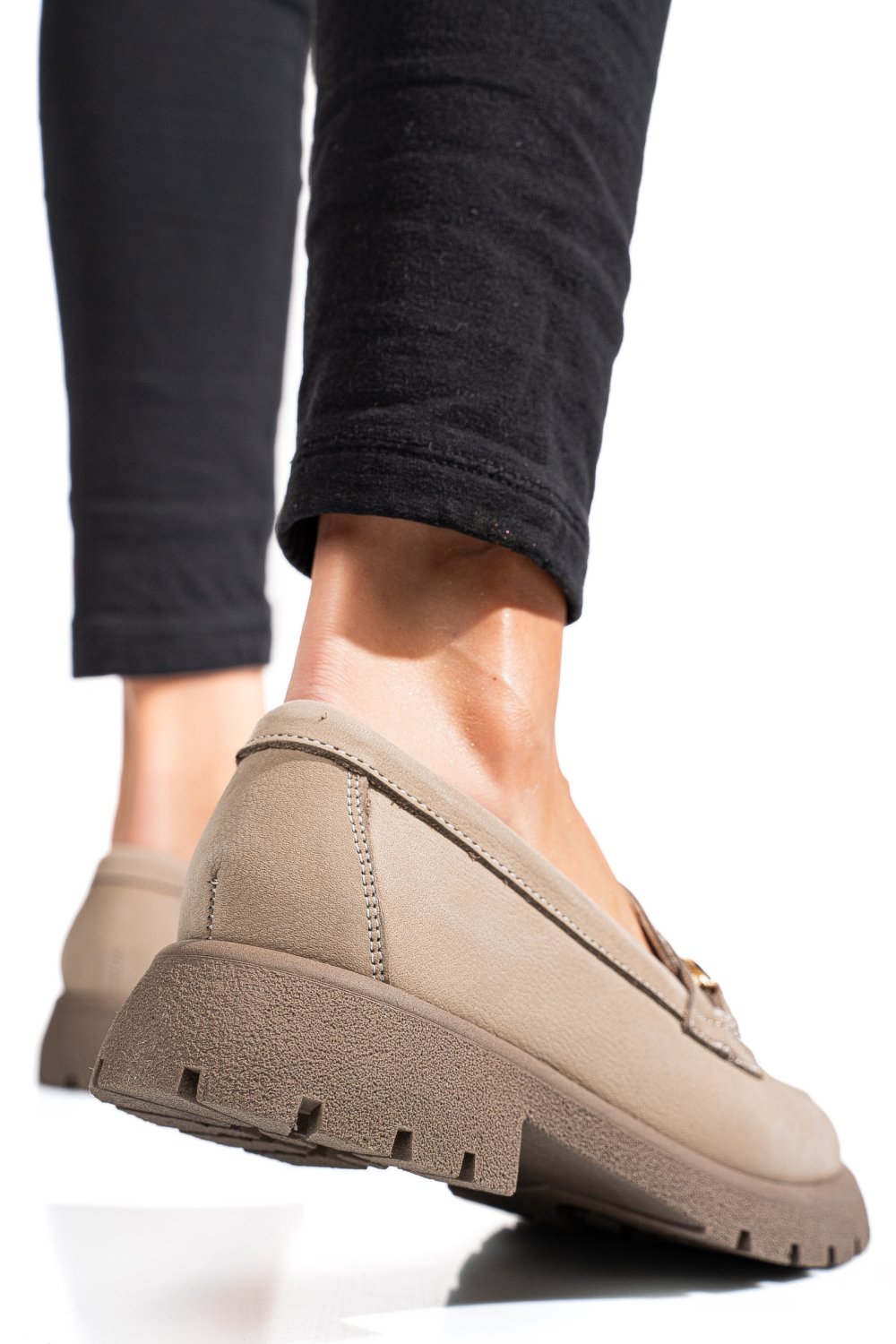 MOCASINI BEJ PIELE NATURALA NABUK 4S77258