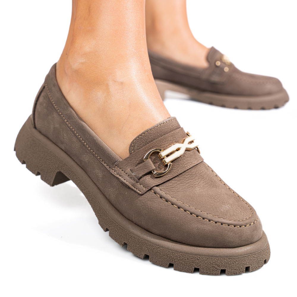 MOCASINI GRI INCHIS PIELE NATURALA NABUK 4S77258