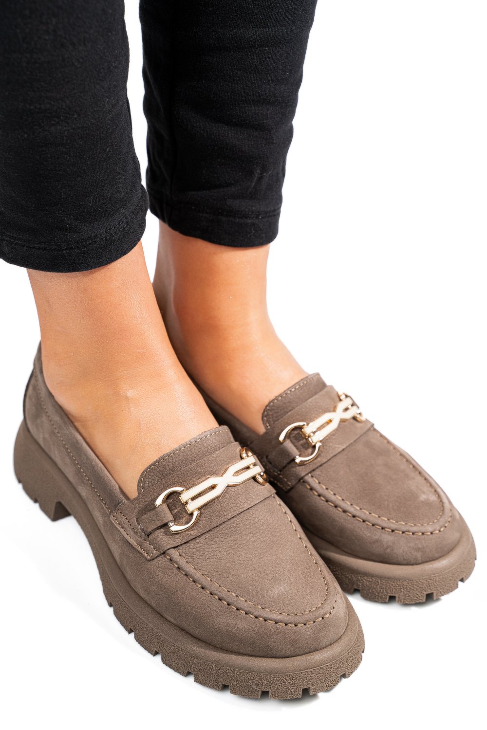 MOCASINI GRI INCHIS PIELE NATURALA NABUK 4S77258