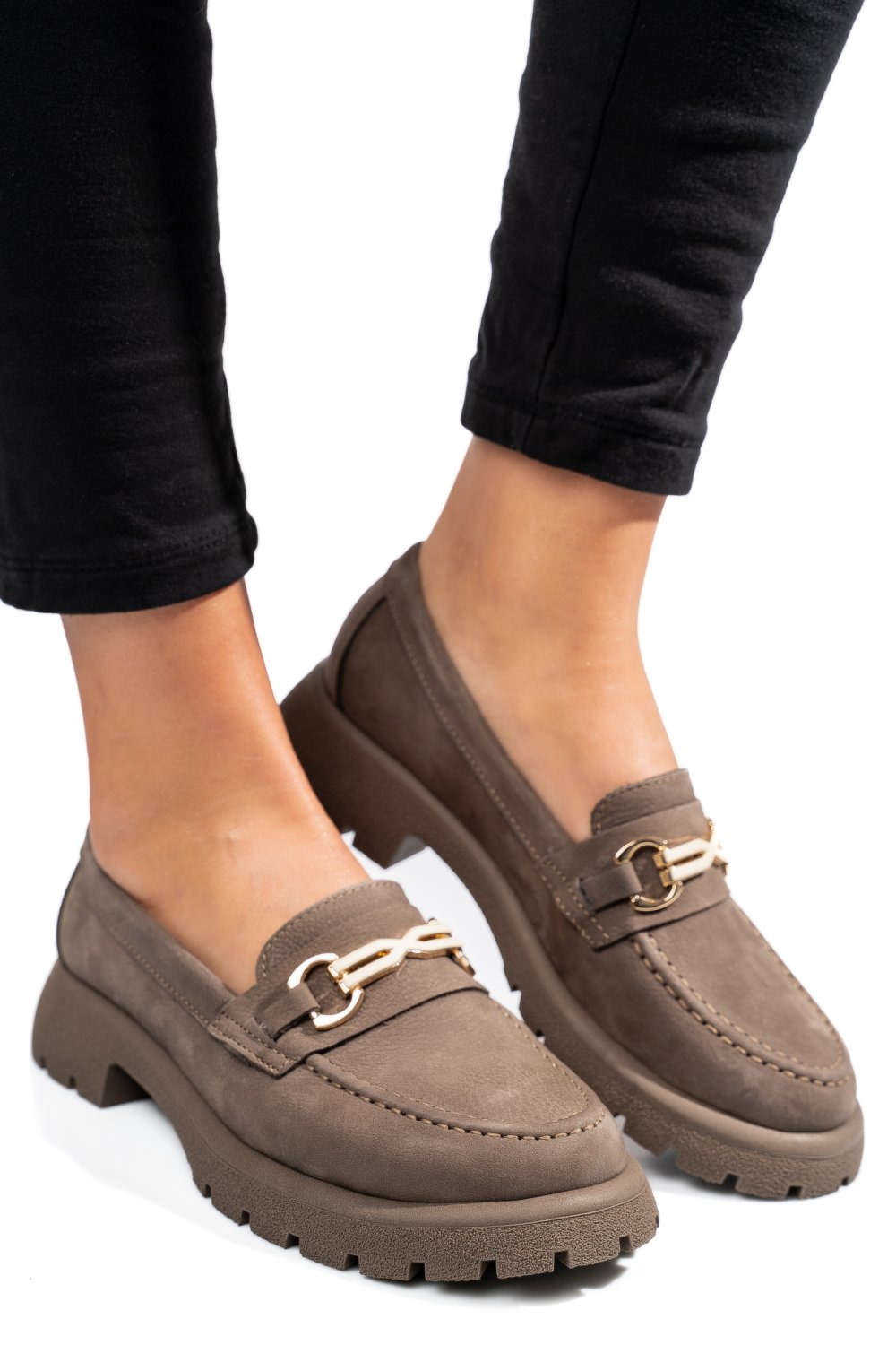 MOCASINI GRI INCHIS PIELE NATURALA NABUK 4S77258