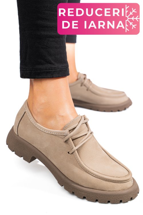 Mocasini bej piele naturala 4s77247
