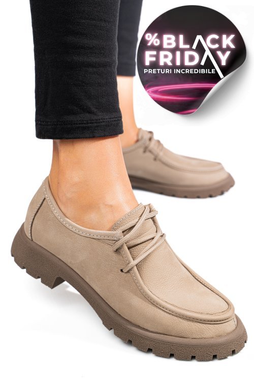 Mocasini bej piele naturala 4s77247