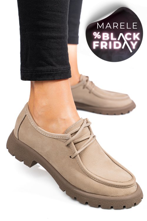 Mocasini bej piele naturala 4s77247