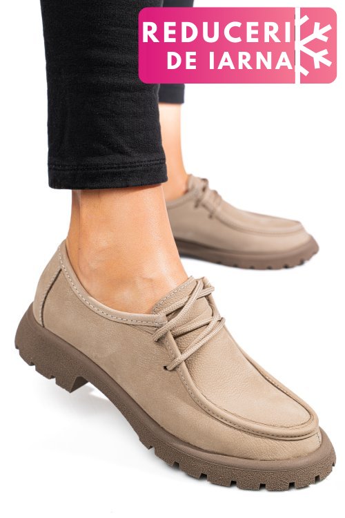 Mocasini bej piele naturala 4s77247