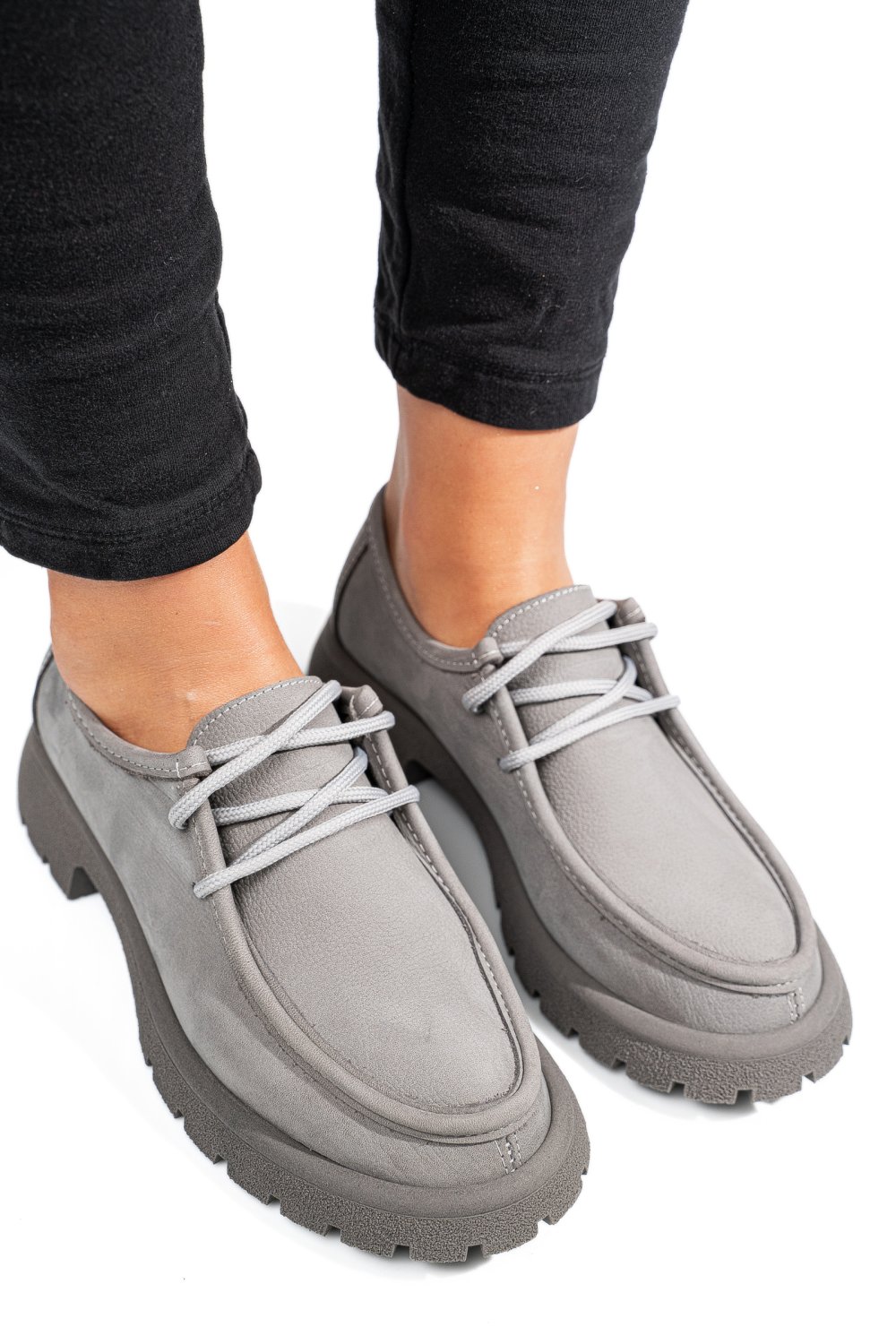 MOCASINI GRI PIELE NATURALA NABUK 4S77247