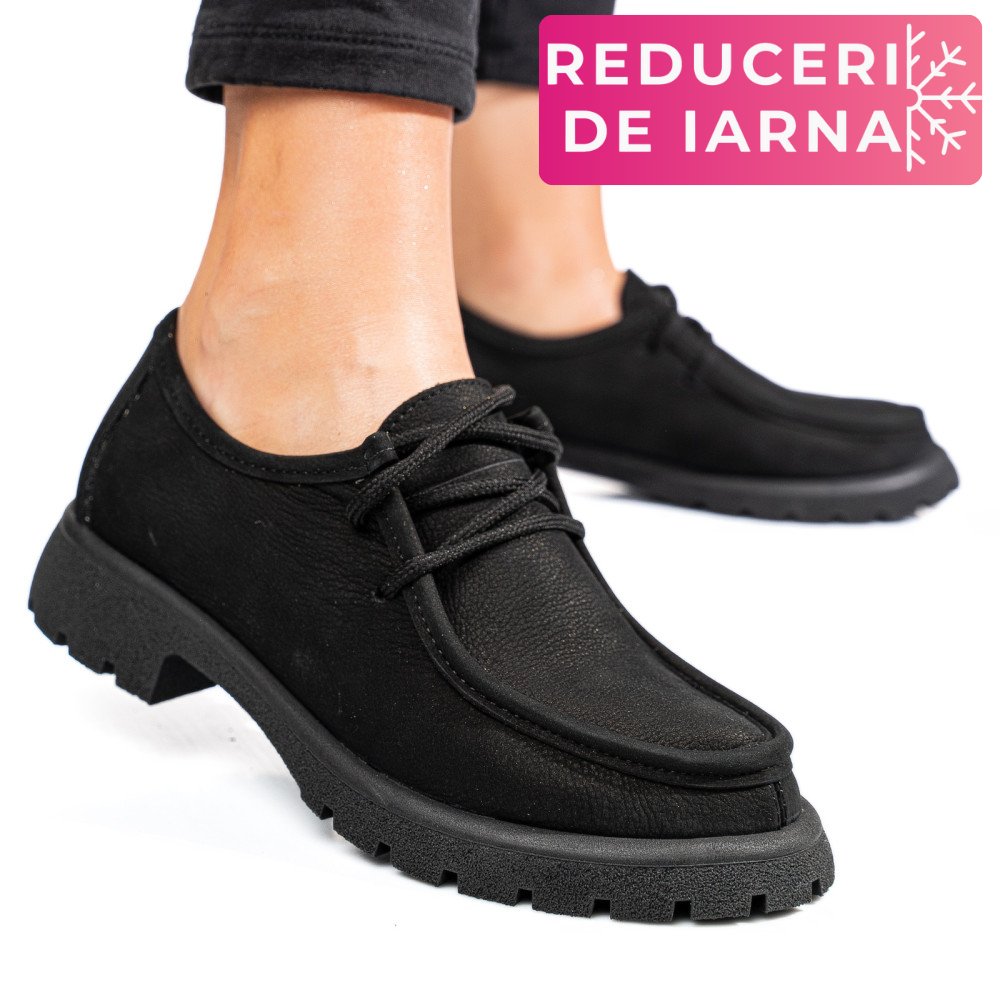 MOCASINI NEGRI PIELE NATURALA NABUK 4S77247